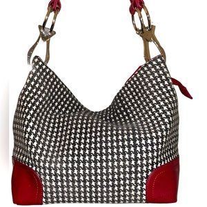 HOUNDSTOOTH Hobo Shoulder Bag - EUC